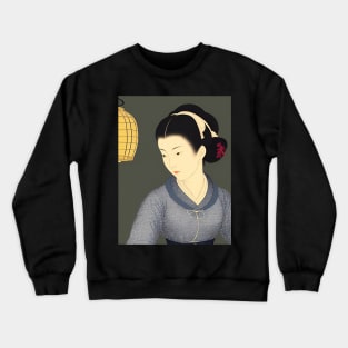 Ukiyo-e Japanese Art - Woman by a Lantern Crewneck Sweatshirt